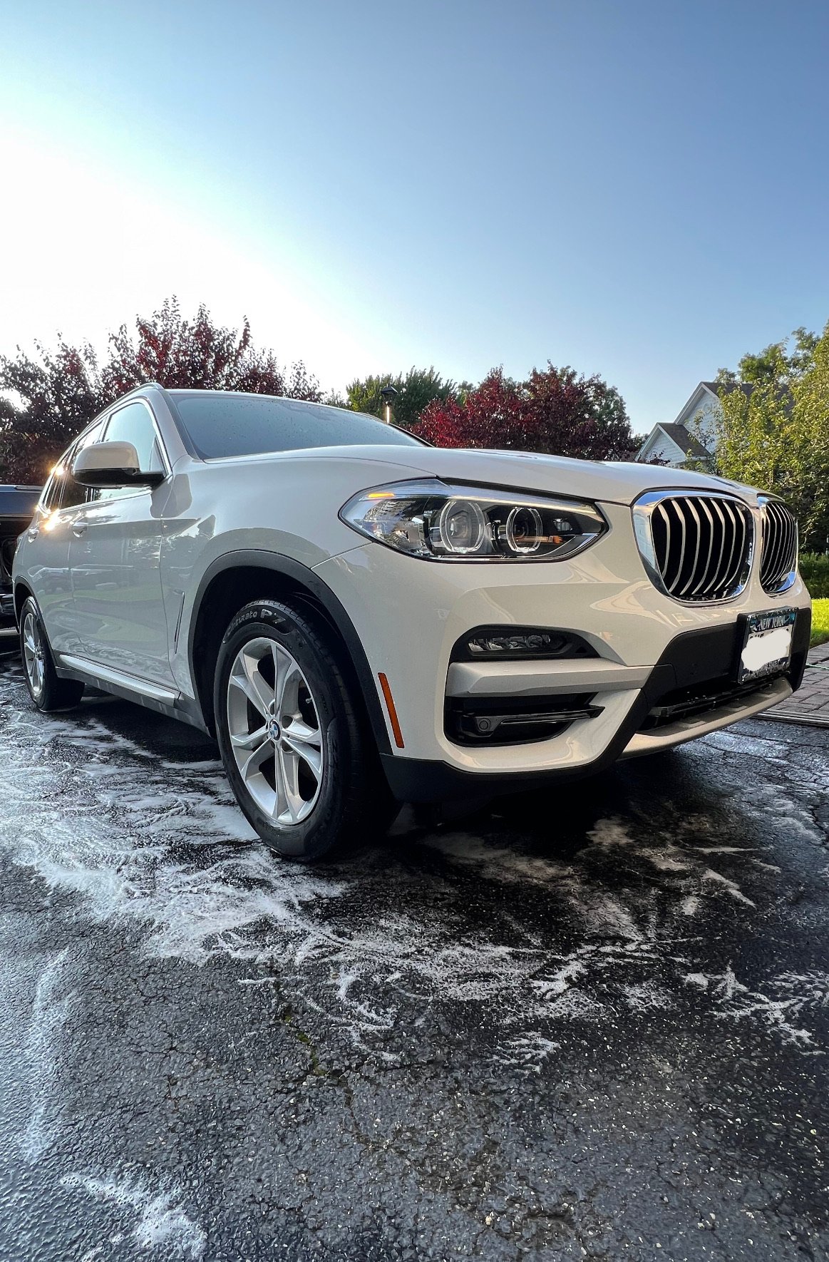Detailed white BMW SUV